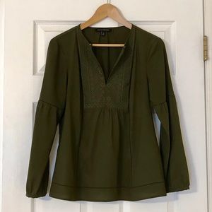Banana Republic Olive Green Boho Blouse